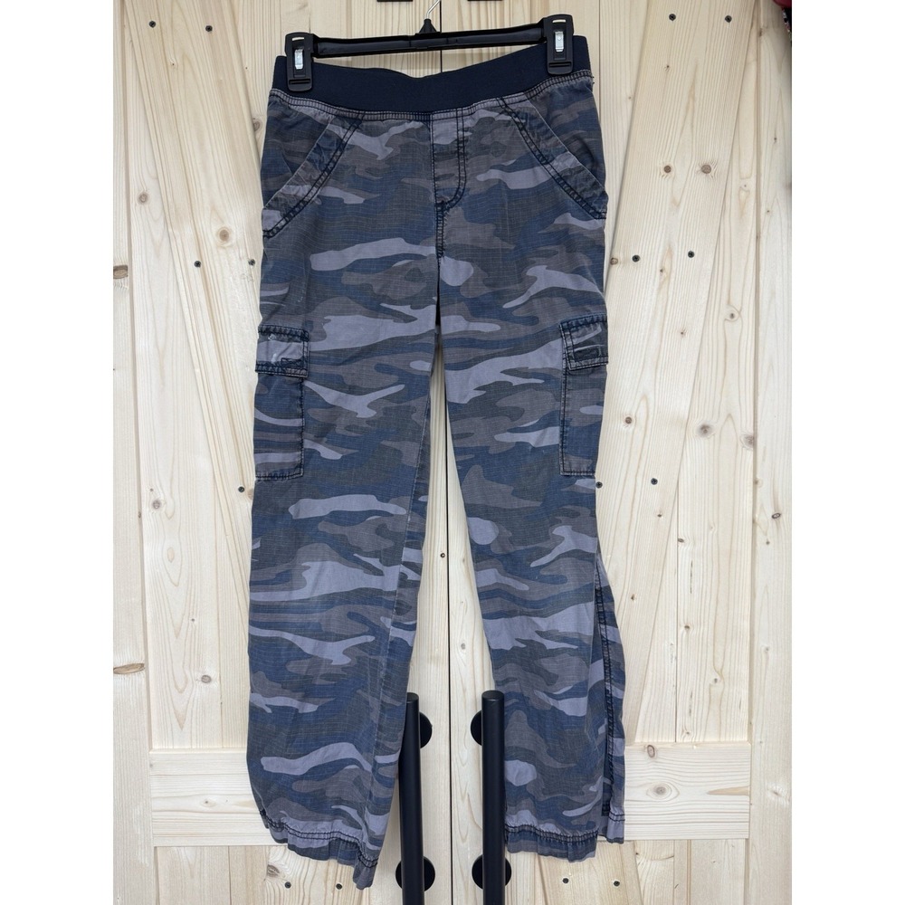 Cabelas Kids Camo Pants With Cargo Pockets Size Large Gray Brown Black Ripstop
